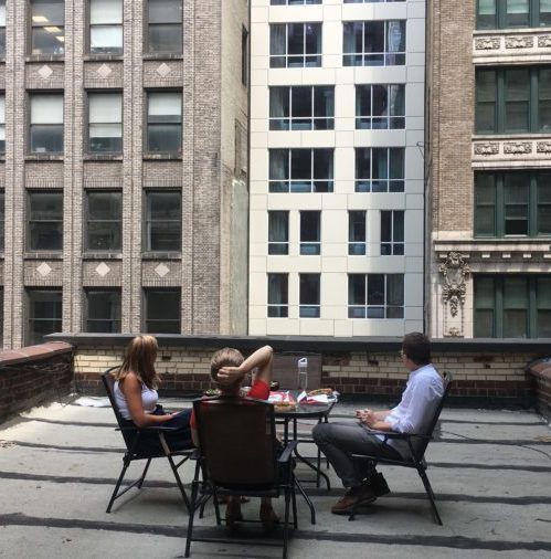 Career – NY crew sitting on roof